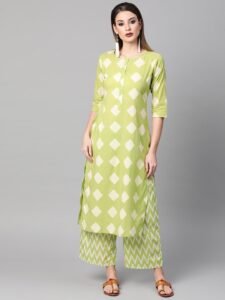 Gerua by Libas green printed kurta with palazzos
