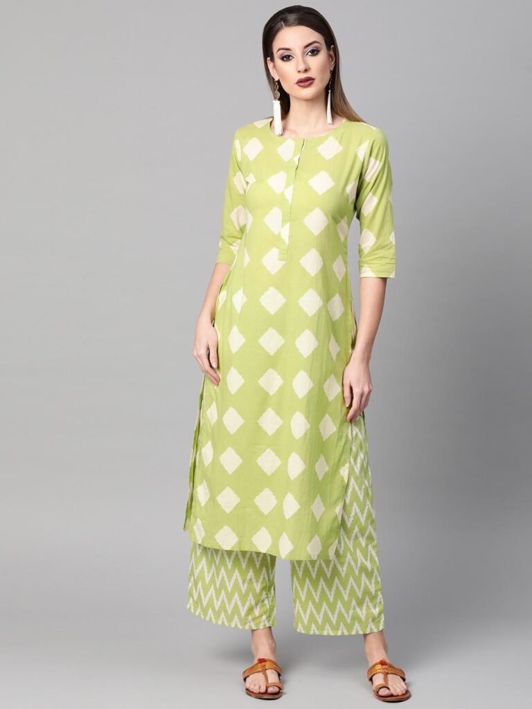 Gerua by Libas green printed kurta with palazzos