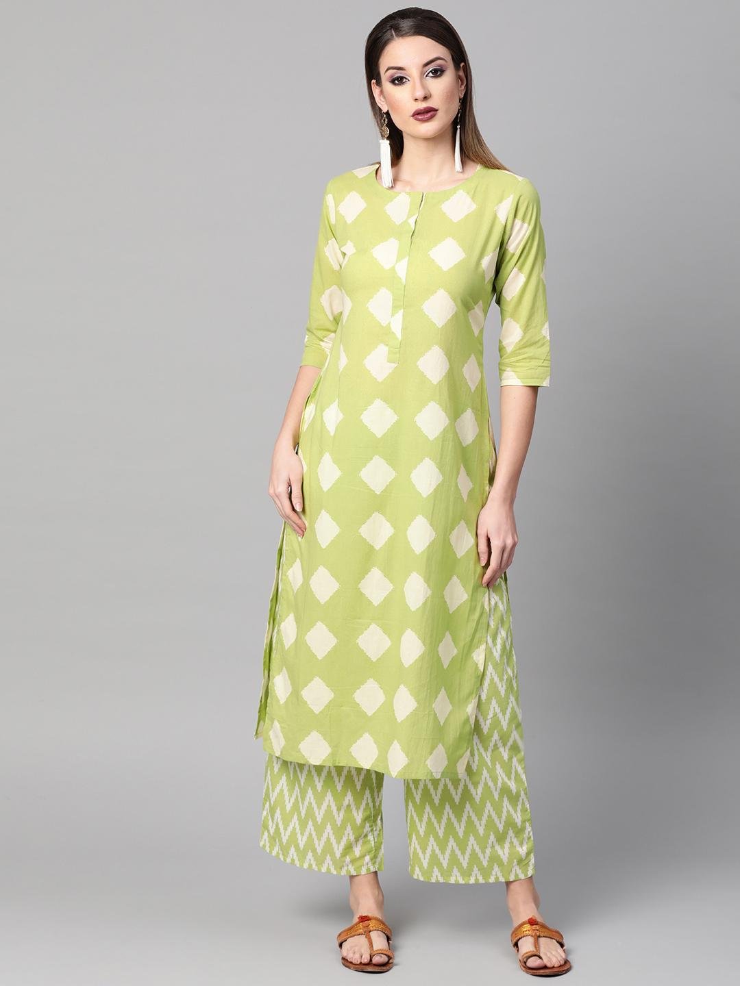 Gerua by Libas green printed kurta with palazzos
