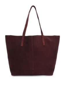 MANGO leather shopper bag with suede finish