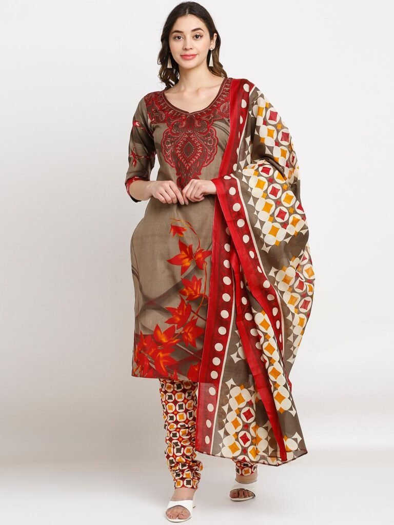 Rajnandini olive green floral printed kurta set